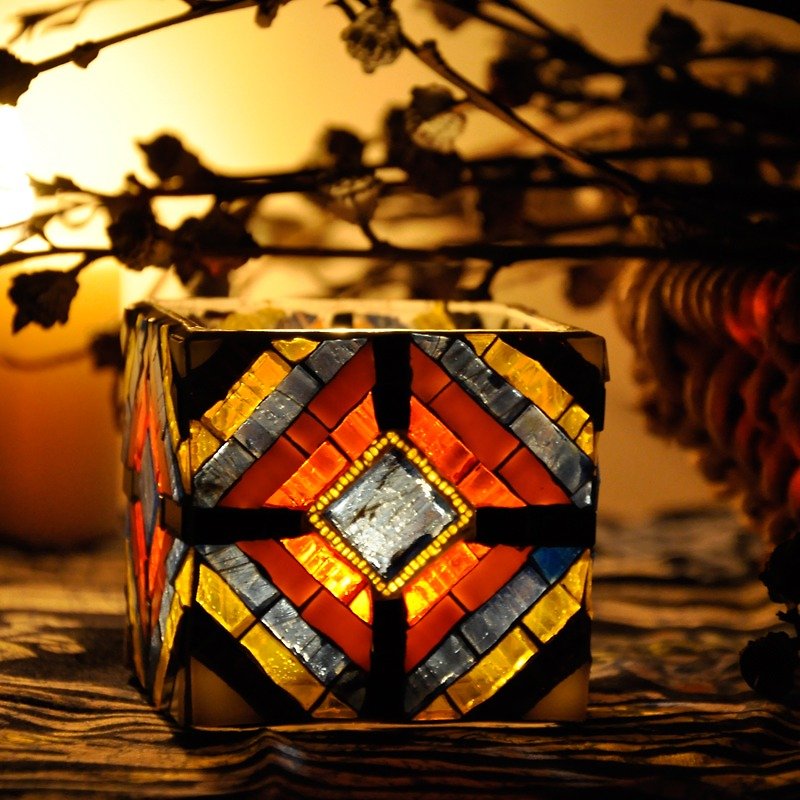 Minos Mosaic candlestick /Handmade /Home decoration /Romantic - เทียน/เชิงเทียน - แก้ว 