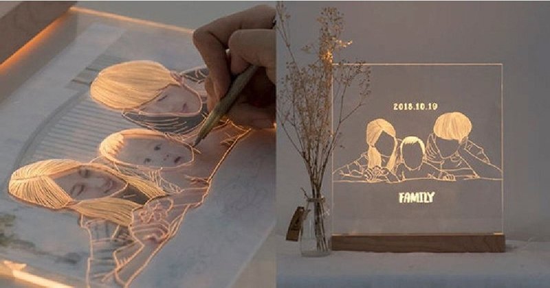 DIY Creative Night Light [Birthday Gift Creative Night Light Note Board School Opening Gift Exchange Gift] - โคมไฟ - ไม้ 