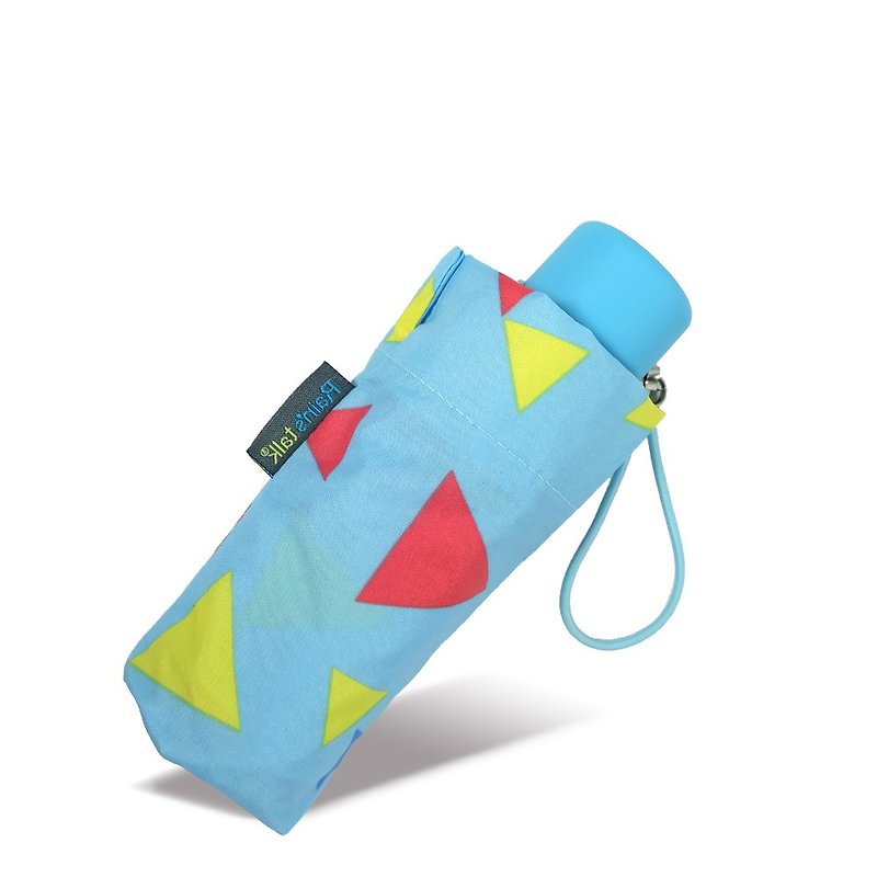 [Taiwan Wenchuang Rain's talk] Colorful triangles, half-fold open umbrella - Umbrellas & Rain Gear - Waterproof Material Blue