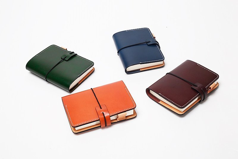 New AMEET color colour series vegetable tanned leather 64k portable pocket notebook 4 colors - สมุดบันทึก/สมุดปฏิทิน - หนังแท้ สีส้ม