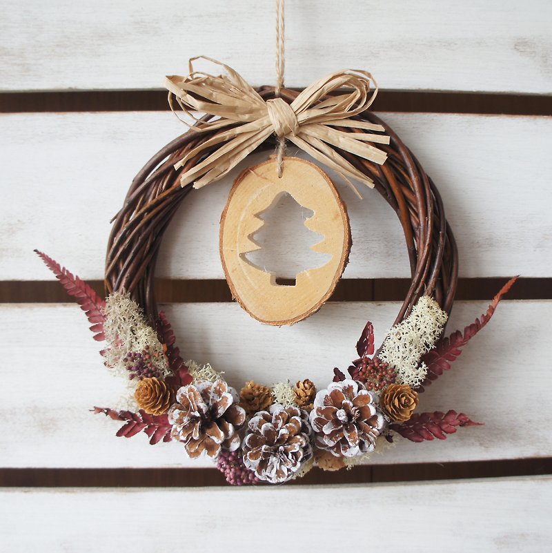 Handmade Nordic forest pine cones Christmas wreath (Christmas section) ~ - ของวางตกแต่ง - พืช/ดอกไม้ 