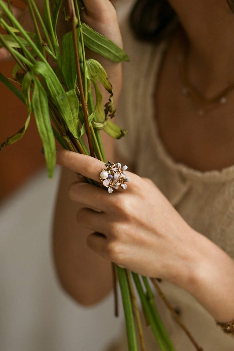 Febbi Chunhui Series-Flower Ring - แหวนทั่วไป - โลหะ สึชมพู