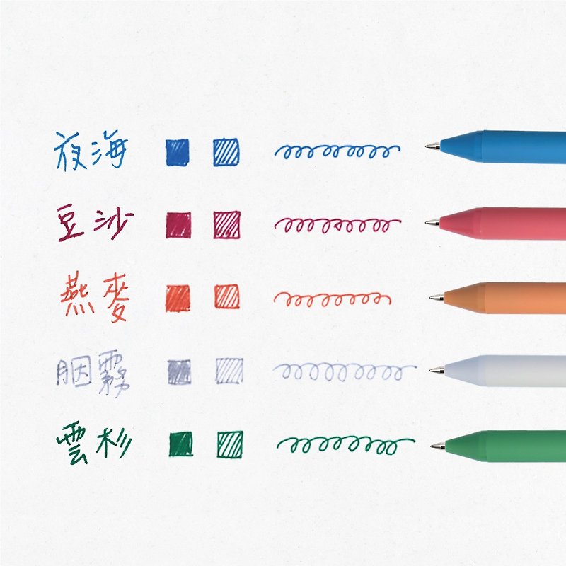 KACO-PURE 0.5 Gel Morandi Gel Pen 5 colors 5 sticks pack - อุปกรณ์เขียนอื่นๆ - วัสดุอื่นๆ สึชมพู