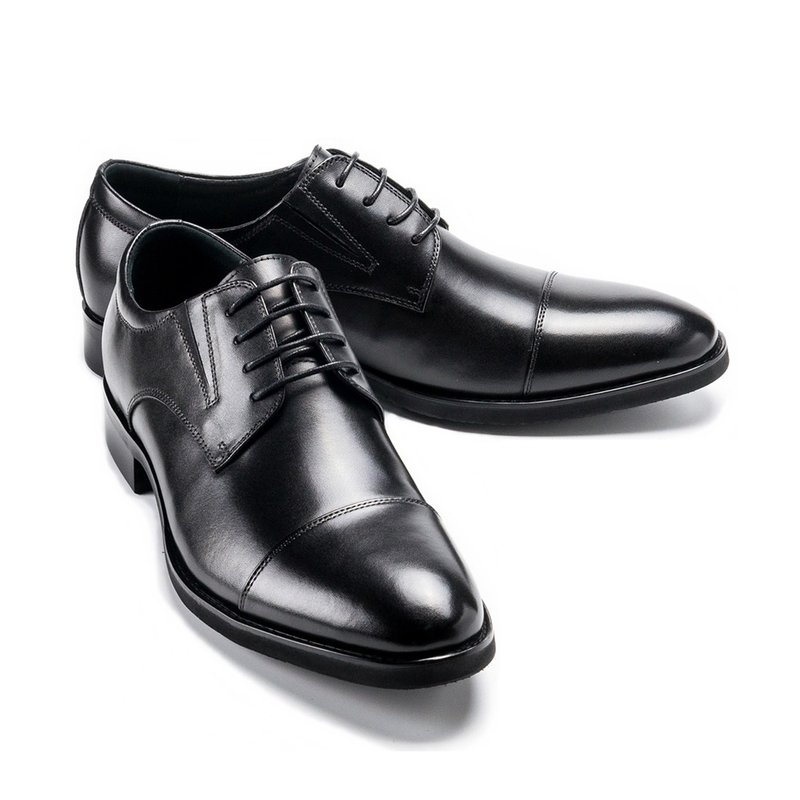 經典橫飾紳士男皮鞋 黑色 (大尺碼) - 男皮鞋 - 真皮 