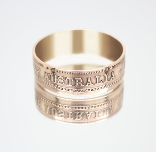 CoinsRingsUkraine Australia Coin rings 1 penny 1927 coin rings for men coin rings for women
