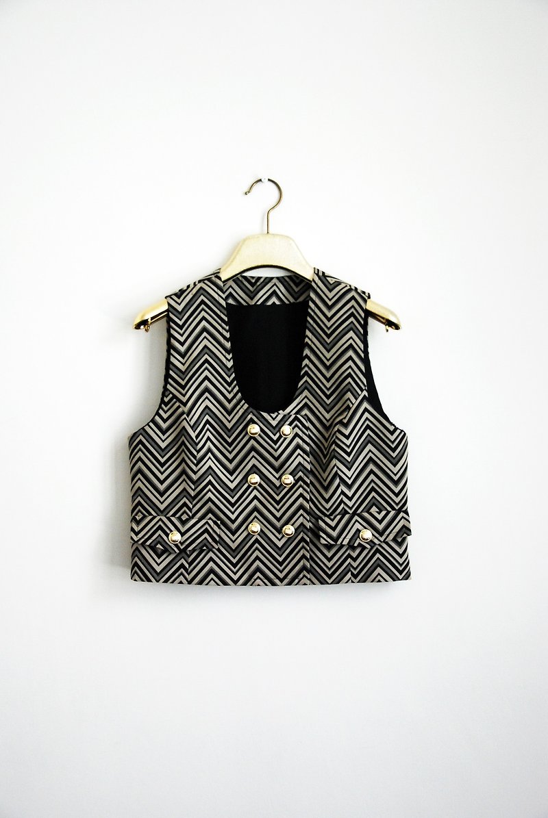 Pumpkin Vintage. Ancient corrugated buckle vest - เสื้อกั๊กผู้หญิง - วัสดุอื่นๆ 