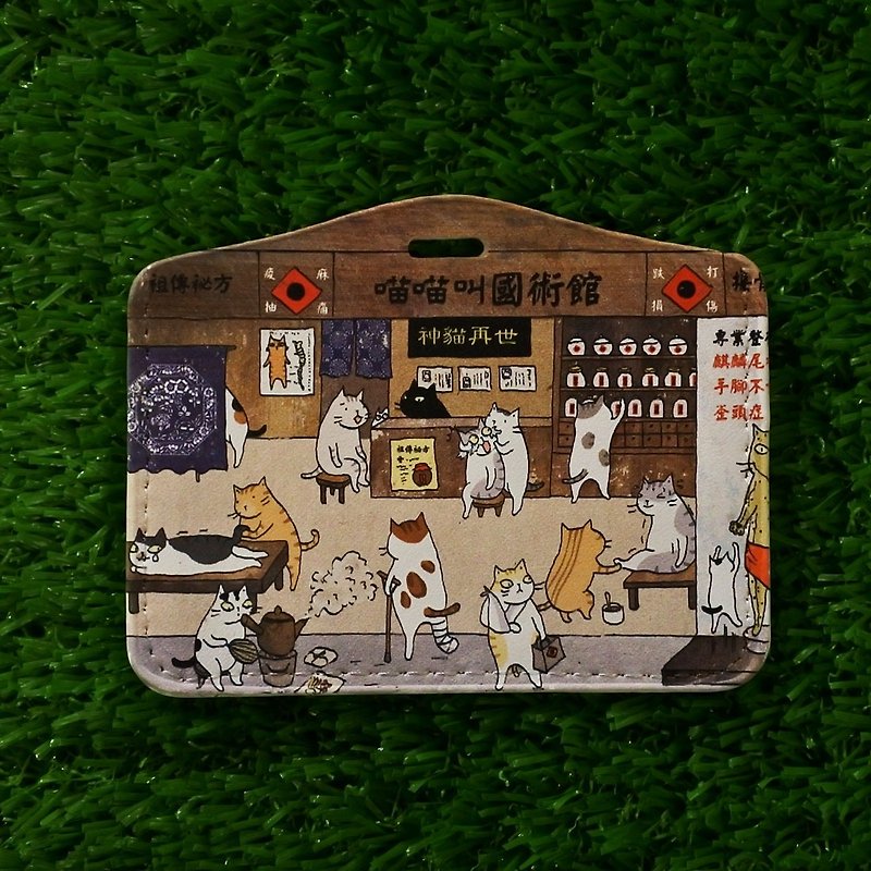 Three cats shop ~ 喵喵叫国术馆 ticket holder - ID & Badge Holders - Faux Leather 
