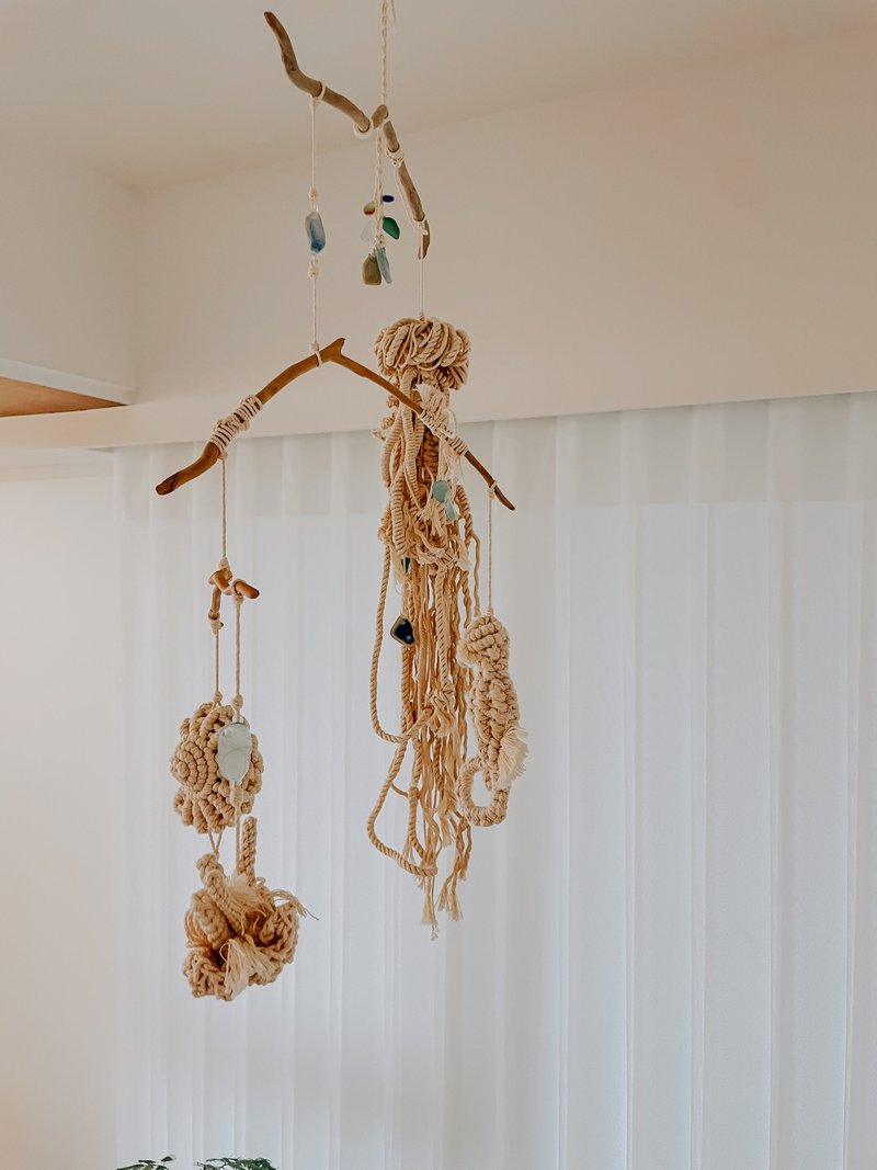 Macramé 編織海洋生物動態平衡掛飾 - 擺飾/家飾品 - 棉．麻 白色