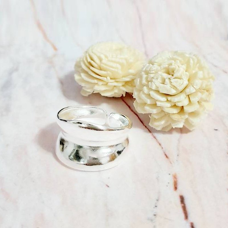 Promise 925 sterling silver ring (metal glossy embossed version) event wear unisex Christmas and birthday - แหวนทั่วไป - เงินแท้ สีเงิน