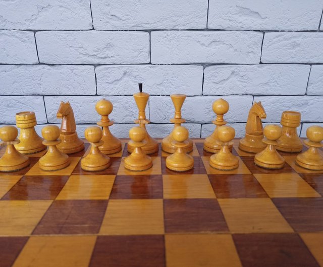 1950s old chess set USSR wooden vintage chess board 29x29cm - Shop Chess24  Board Games & Toys - Pinkoi