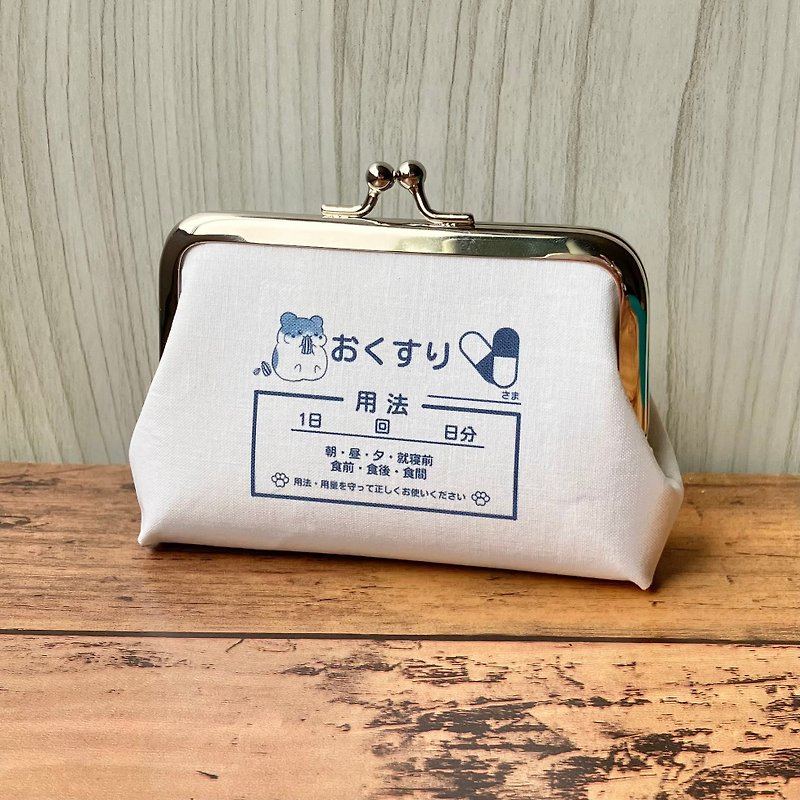 【Made-to-order】Hamster coin purse compact card size clinic - Knitting, Embroidery, Felted Wool & Sewing - Other Metals White