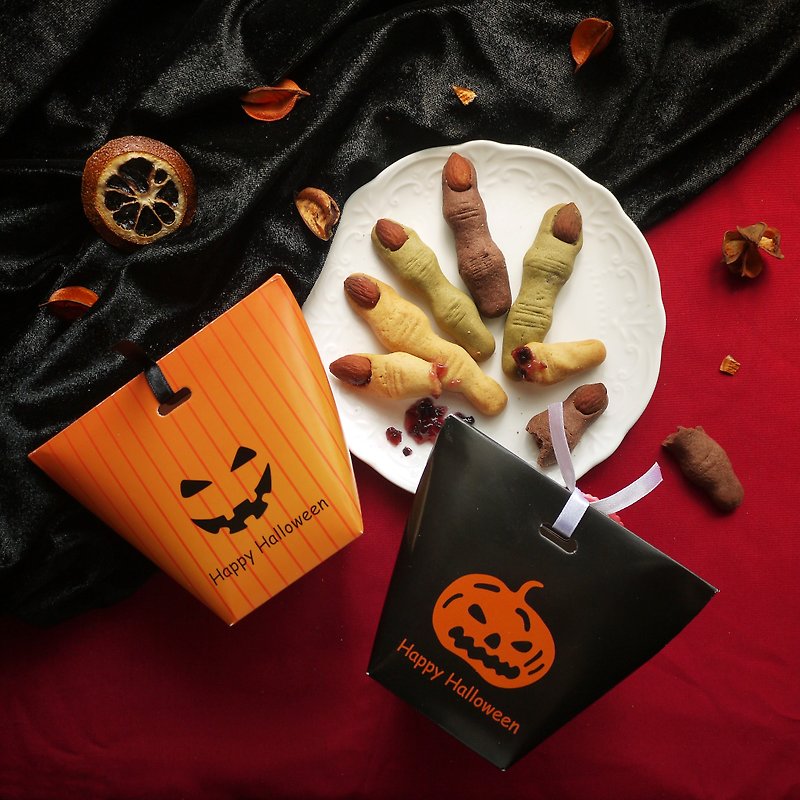 [Tagu] Ready Stock-Halloween Bloody Broken Finger Cookies-Witch/Zombie Finger Cookies (8 pieces/pack) - คุกกี้ - อาหารสด สีแดง