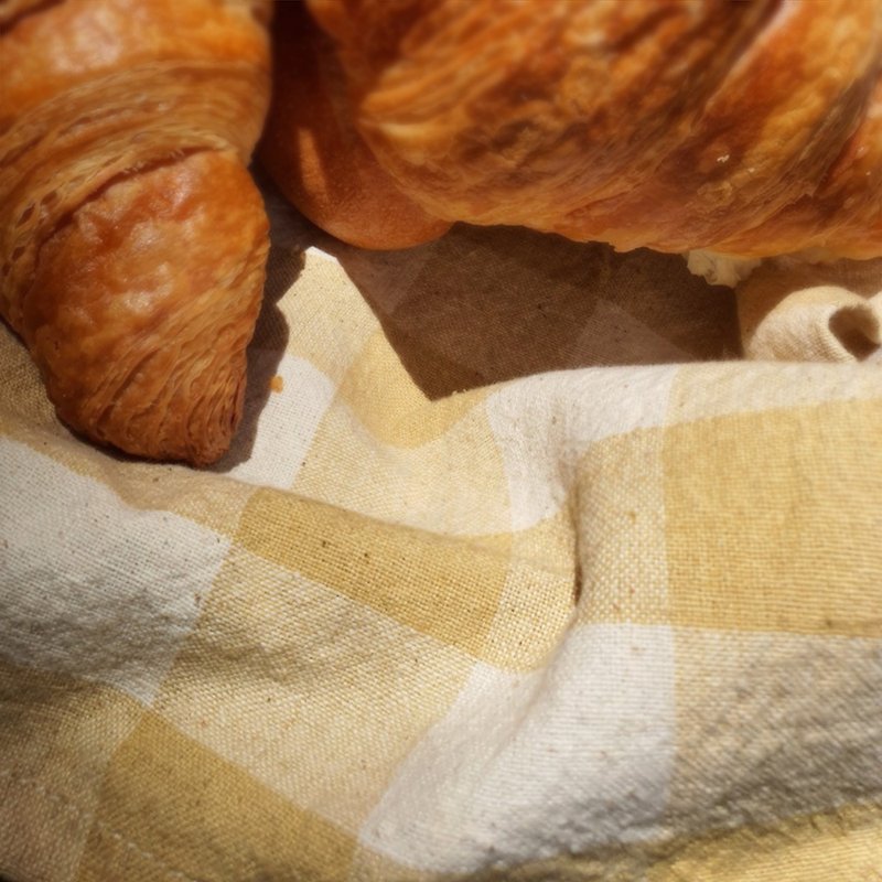 Cotton Tea Towels 17 X 22 inch, Hand Woven Cotton Towel, Natural Dyed, Yellow - 餐桌布/桌巾/餐墊 - 棉．麻 黃色