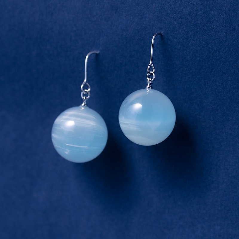 ORB Earrings/Clip-on earrings -Cloud- - ต่างหู - อะคริลิค สีน้ำเงิน