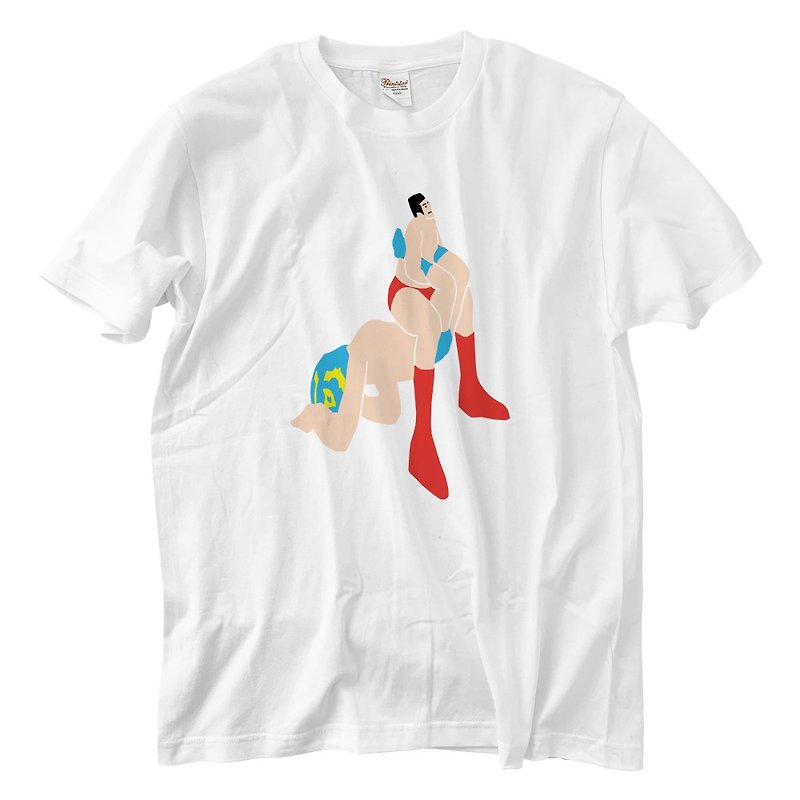 逆海老固め T-shirt - เสื้อยืดผู้หญิง - ผ้าฝ้าย/ผ้าลินิน ขาว