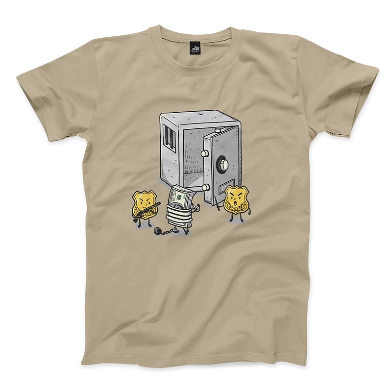 Qianjingkansi- Khaki-neutral version T-shirt - Men's T-Shirts & Tops - Cotton & Hemp Khaki