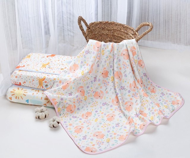 Pram blanket with outlet strap holes