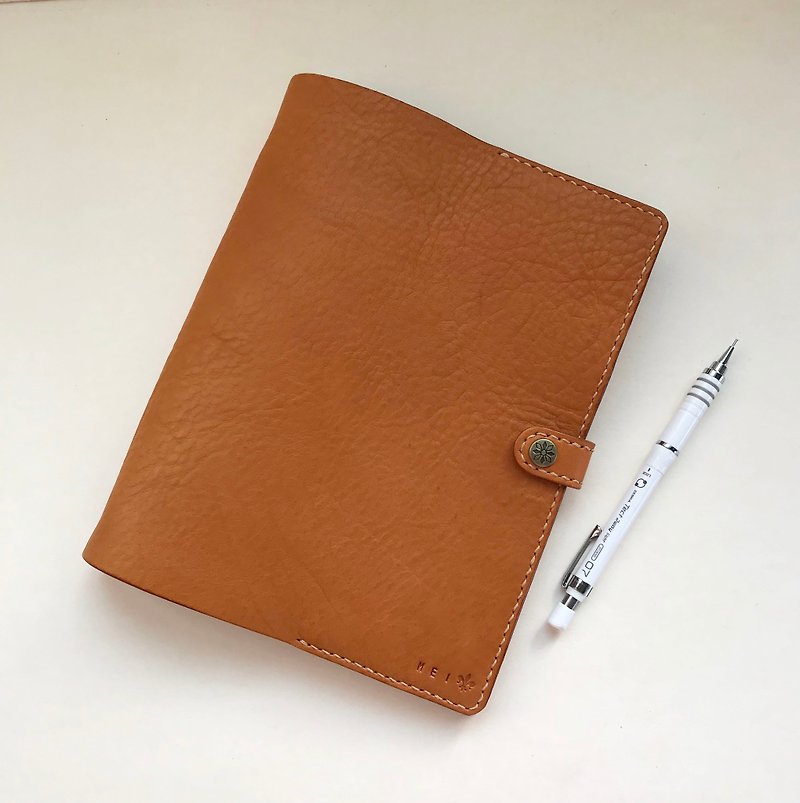 Bambini A5 six-hole loose-leaf leather notebook notes natural brown - สมุดบันทึก/สมุดปฏิทิน - หนังแท้ สีนำ้ตาล