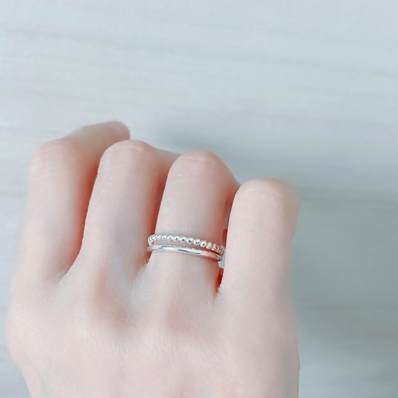 New style | sterling silver double-layered ring for girls | open ring | great texture - General Rings - Sterling Silver Silver