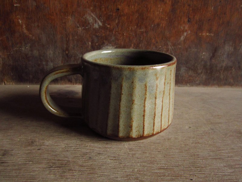 Winter gray straight engraved mug - Mugs - Pottery 