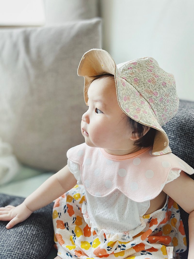 Double-sided children's sun hat/baby hat/children's hat/double-sided hat/small floral hat - หมวกเด็ก - ผ้าฝ้าย/ผ้าลินิน 