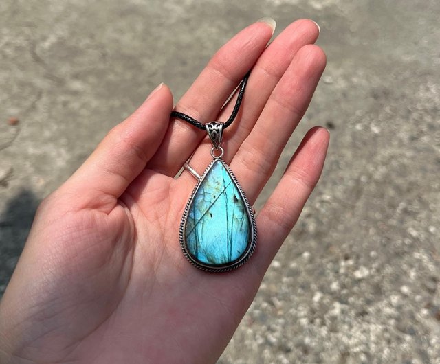 ウェルカム八尾 925シルバーラブラドライト ネックレス ラブラドライト