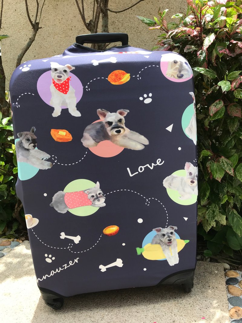 Schnauzer with Hong Kong Famous Snack Printed Luggage Cover - Luggage & Luggage Covers - Polyester 