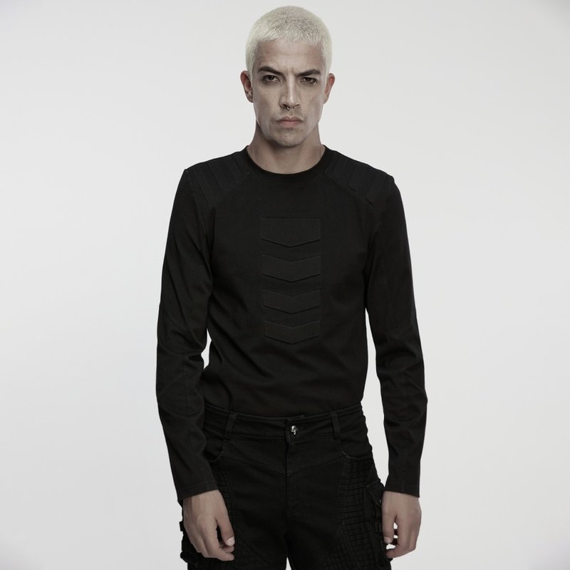 賽博龐克釋放戰力仿丹寧上衣 - 男 T 恤 - 其他材質 黑色