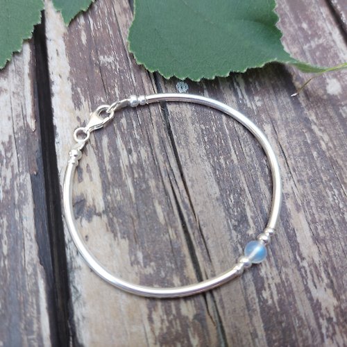 鍊戀翡翠 s925純銀 高品質藍光月光石手鍊 | 手作客製 手鍊 項鍊 耳環 飾品