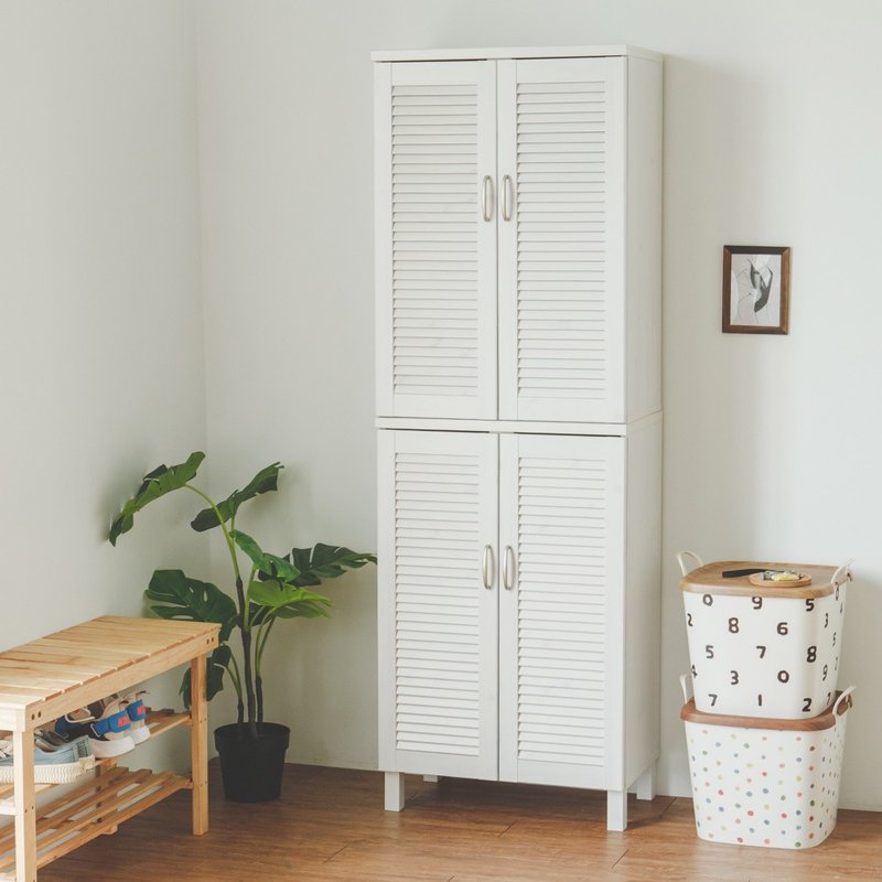 WOORI wooden louver double door shoe cabinet 2 into the group - ตู้เสื้อผ้า - วัสดุอื่นๆ 