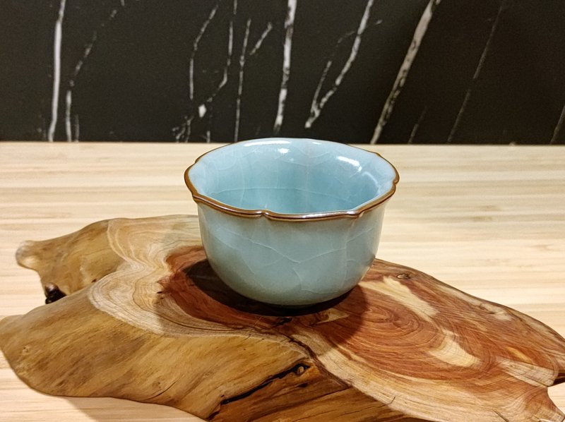 【送禮好物】祥億窯 汝窯 幸福茶杯 鶯歌名家葉敏祥作 - 茶壺/茶杯/茶具 - 瓷 