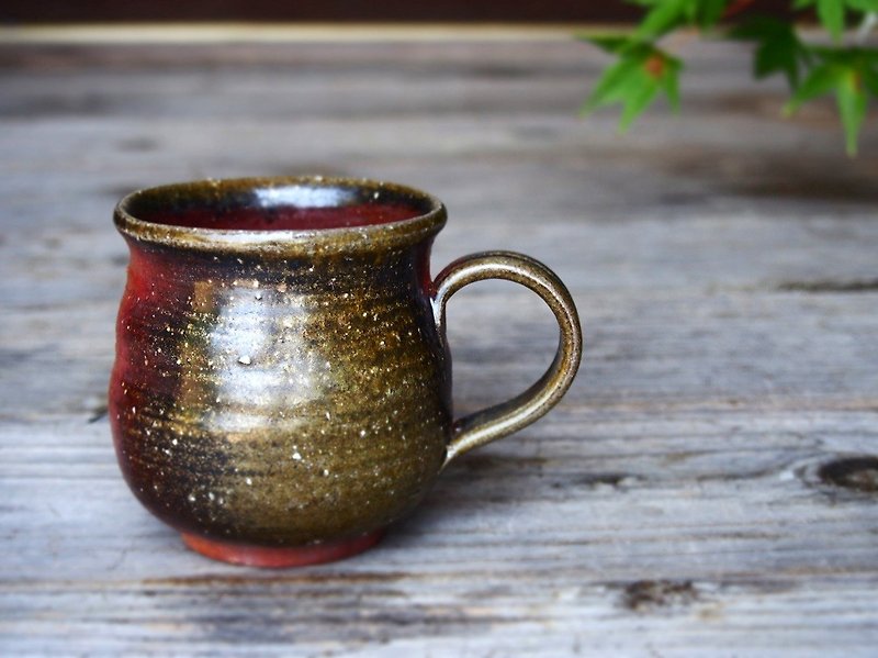 Bizen coffee cup (middle) Rocho eye c6-039 - แก้วมัค/แก้วกาแฟ - ดินเผา สีนำ้ตาล