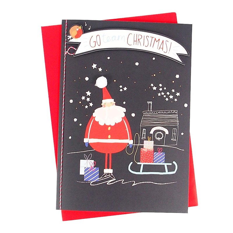 聖誕老人打瞌睡 耶誕卡片【Hallmark-卡片 聖誕節系列】 - 心意卡/卡片 - 紙 黑色