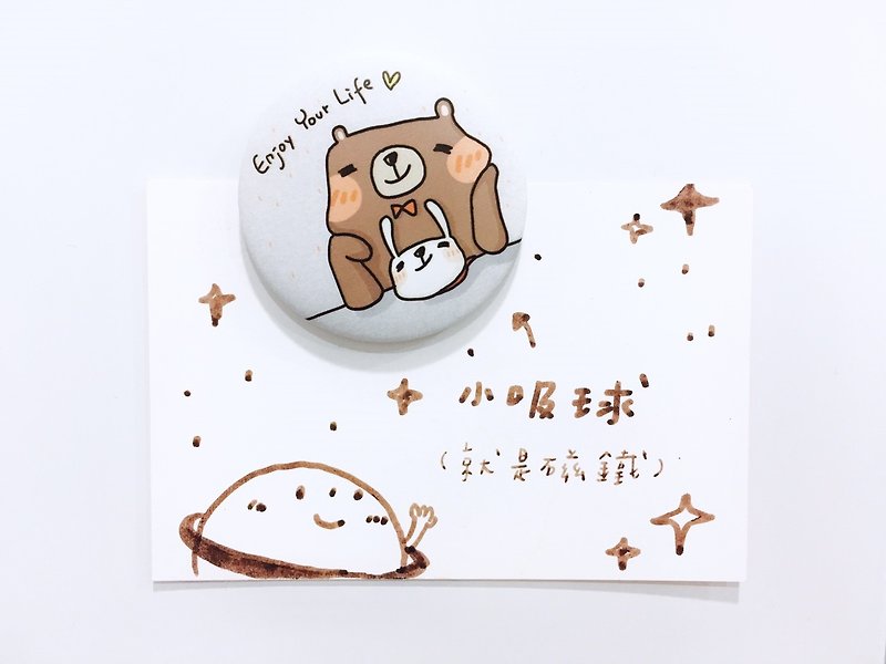 Small suction ball magnet │ rabbit rabbit superman _ single bear _Enjoy your life_44mm - Magnets - Paper Gray