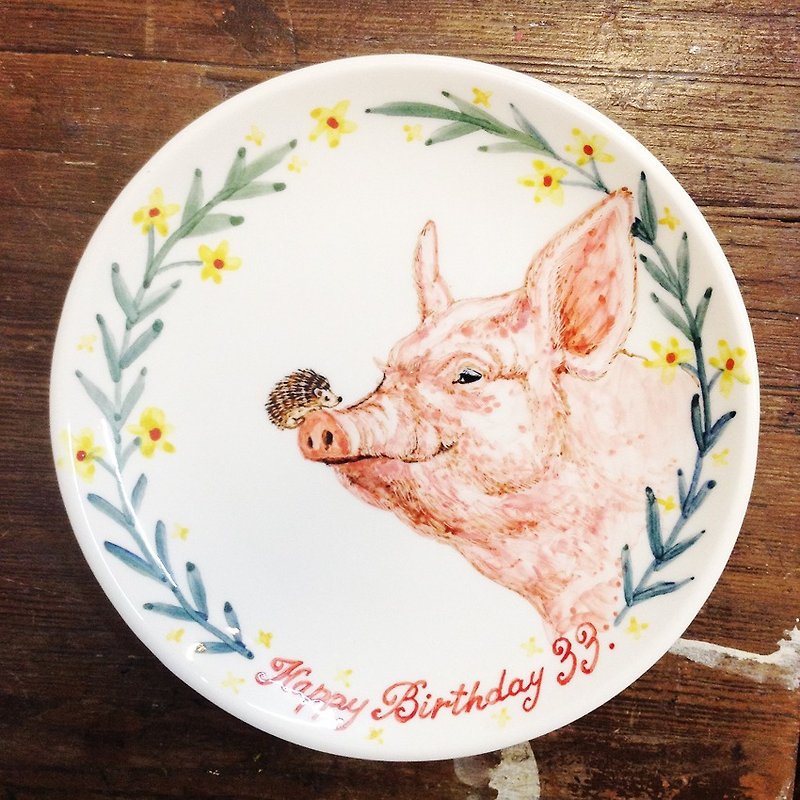 手繪6吋蛋糕盤 餐盤-訂製專屬圖案 客製化 - 小碟/醬油碟 - 瓷 多色