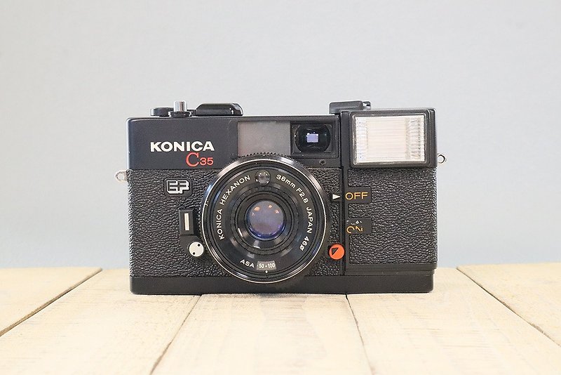 [Fully functional] Old film camera Konica KONICA C35 EF S/N286187 m050 - Cameras - Other Metals Black