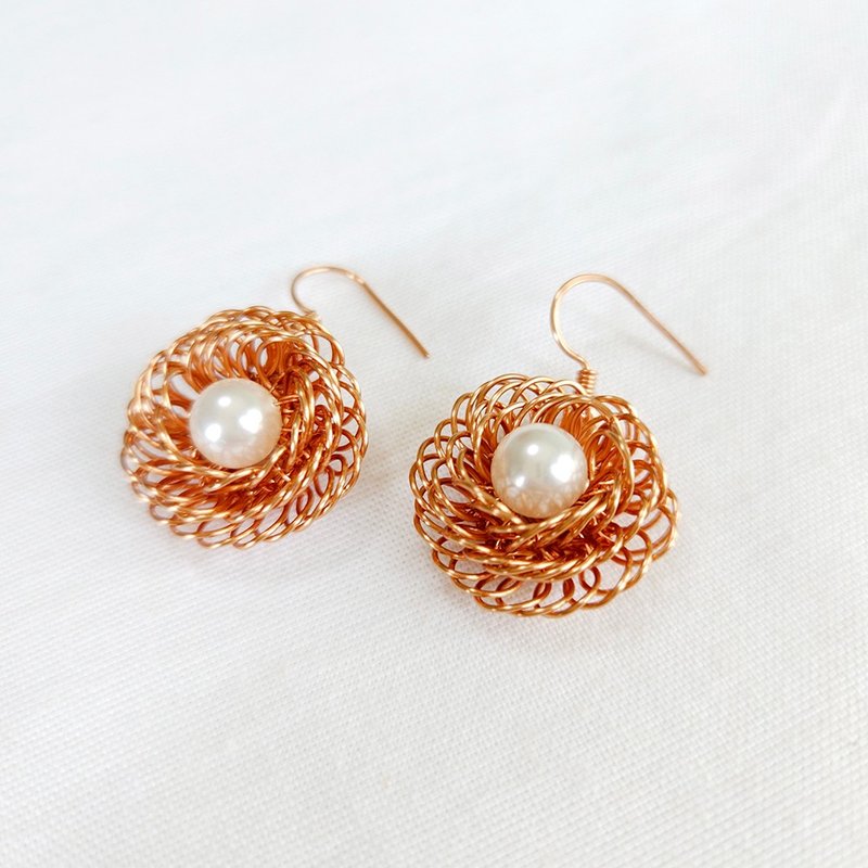 Wheat field snowflake earrings - ต่างหู - โลหะ 