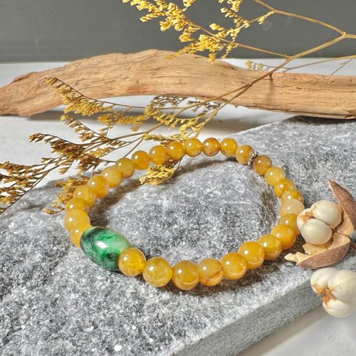 富璧寶鼎 FBBD JEWELRY 轉運 | 天然翡翠珠手鍊 招財黃翡珠串款