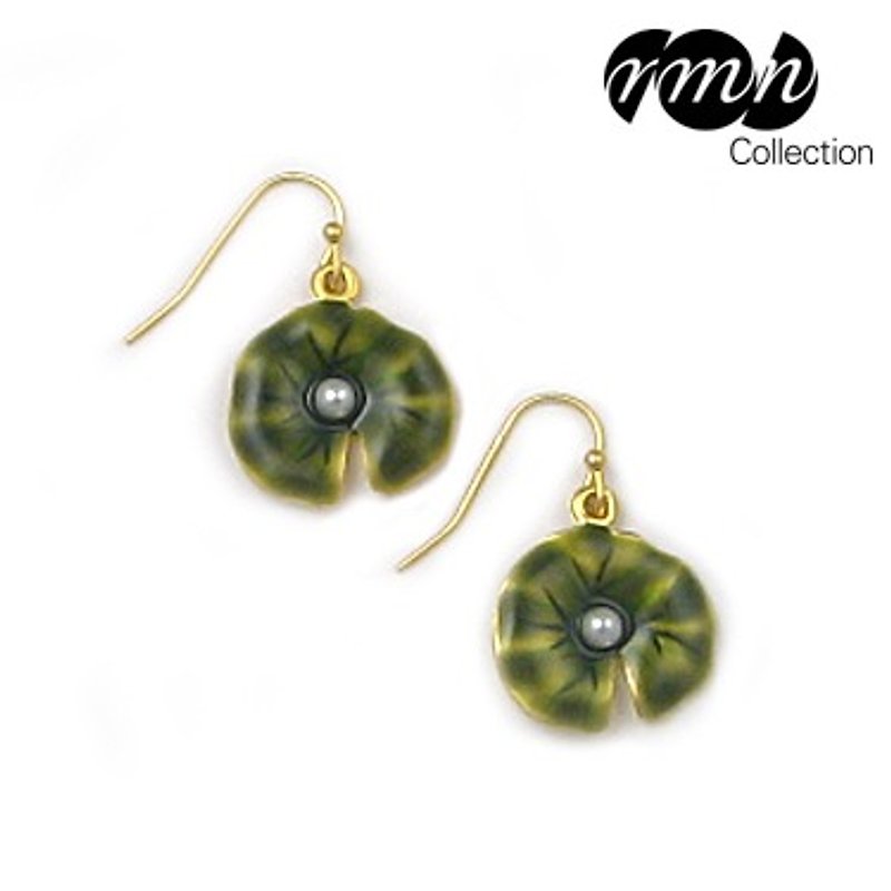 Monet water lily earrings - Earrings & Clip-ons - Other Metals Green