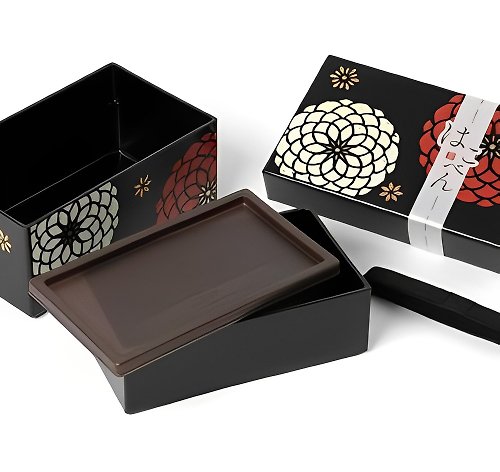東京食器 - 讓你的料理變漂亮 百華系列 多用便當盒 黑 (680ml&980ml) /HAKOYA