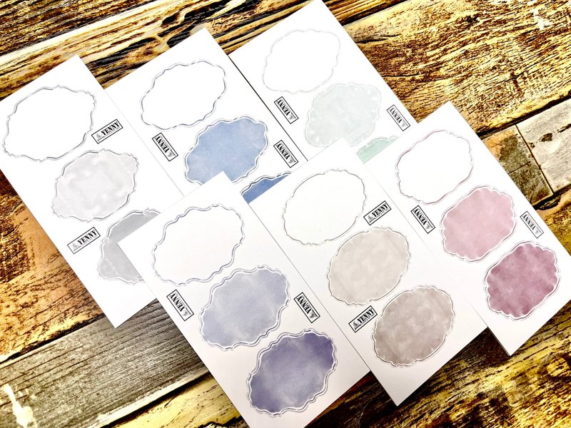 (art memo pack 6 types SET) watercolor antique frame 6 types - 便條紙/便利貼 - 紙 多色