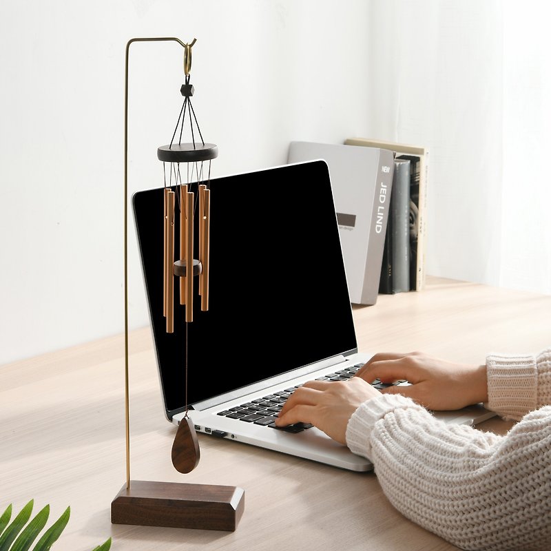 Desk-top musical wind chime | Walnut - Wall Décor - Aluminum Alloy Brown
