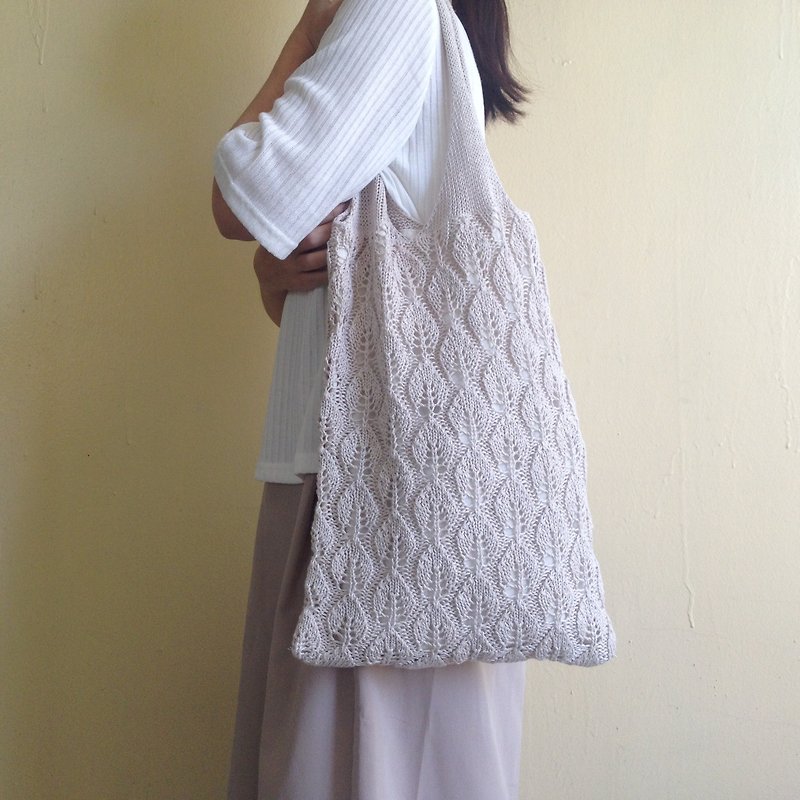 Xiao fabric - Spring Tour - Handmade linen woven shoulder bags - Messenger Bags & Sling Bags - Cotton & Hemp White