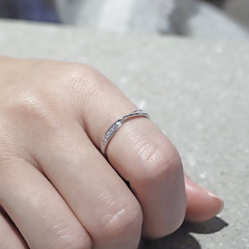 Freya Jewelry 18K 無止盡的愛莫比烏斯戒(細) 紐結線戒 蝴蝶結線戒 鑽石戒指