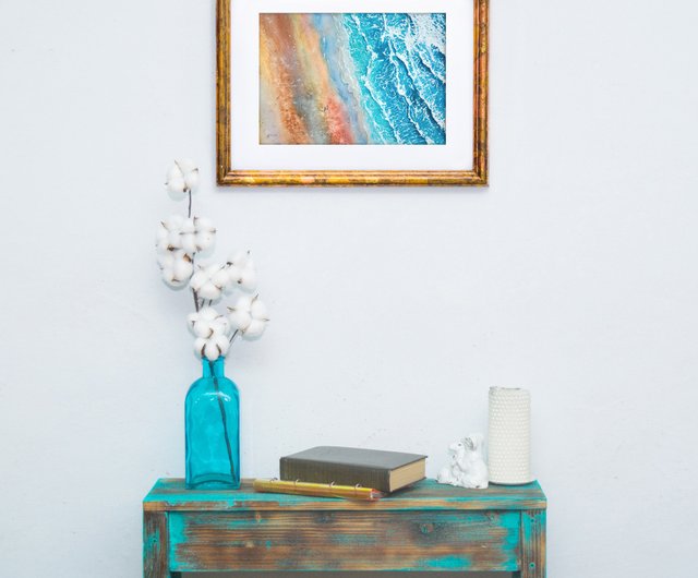 水彩画「海岸の風景」 水彩画原画 鎌倉由比ヶ浜海岸 ＃473 | syoumei ｜インテリア絵画