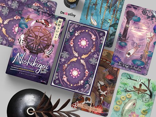 Deckstiny, the tiny destiny decks 78pcs Nishikigoi Tarot : Purple Edition