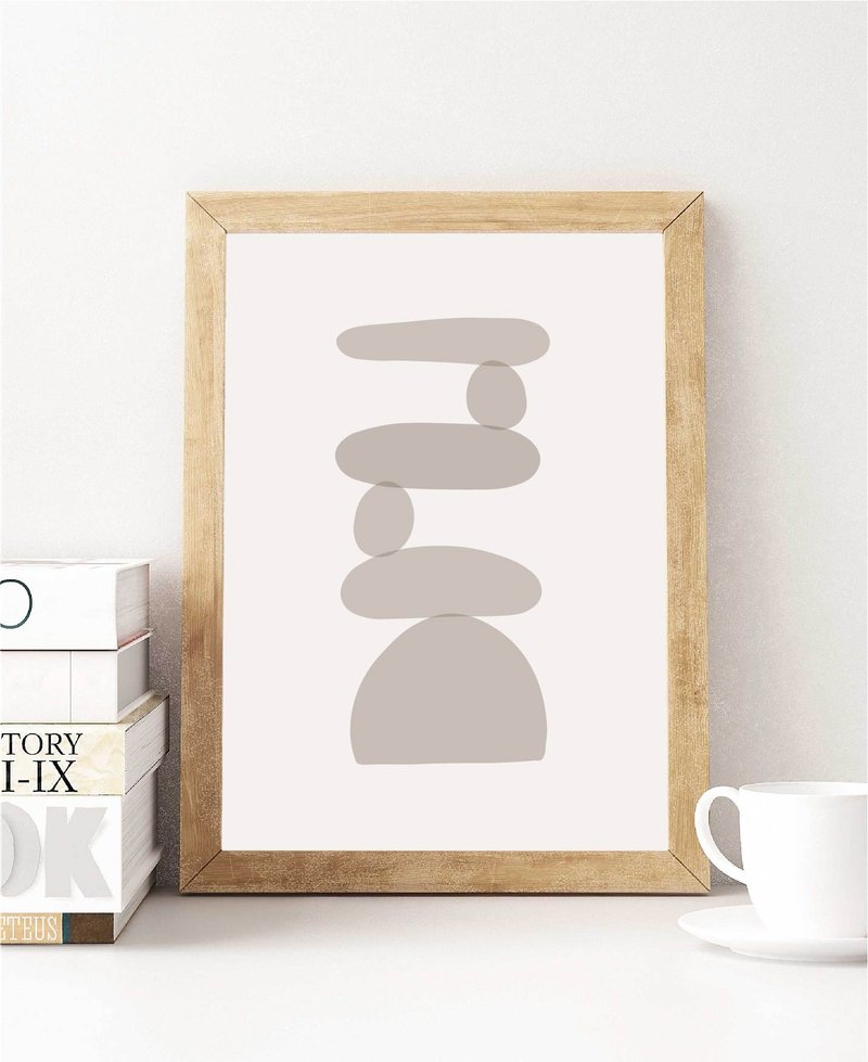 Electronic file, balancing rocks, modern minimalist art, gray home decor - Posters - Other Materials Gray