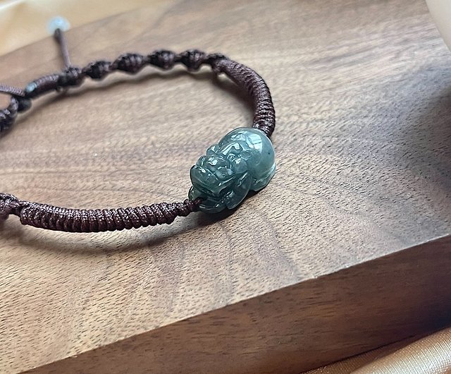 瓜地馬拉翡翠A貨-深藍水貔貅手繩天然石禮物JADE 珠寶- 設計館翡翠設計