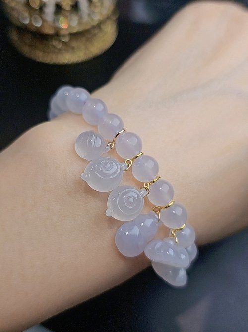 Luien路安翡翠 貴人•桃花|18k真金冰粉紫隨意扣|緬甸A貨翡翠鈴鐺茶壺葫蘆蓮蓬
