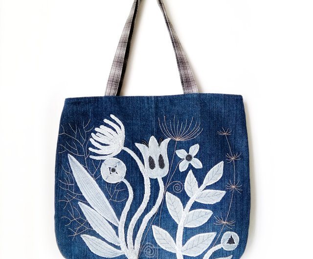 Denim best sale shopper bag